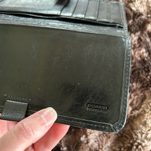 Vtg Vintage COACH Black Checkbook Wallet - Picture 1 of 7